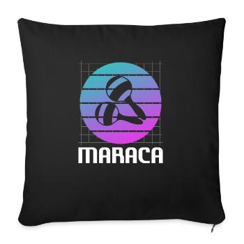 Retro Vintage Classic Maraca Player Instrument - Sofa pillowcase 17,3'' x 17,3'' (45 x 45 cm) - black - Front