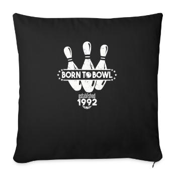 Né à Bowl Anniversaire 1992 Bowling Shirt - Housse de coussin décorative 45 x 45 cm - noir - Devant