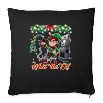 Drôle d’humour gaz cher Noël 2022 - Housse de coussin décorative 45 x 45 cm - noir - Devant