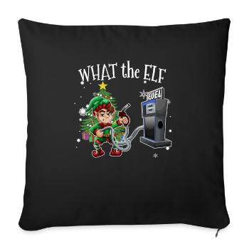 Ce que l’Elfe - FunnY Christmas Expensive Gas - Housse de coussin décorative 45 x 45 cm - noir - Devant