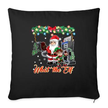 Drôle de Père Noël et Elfe Haut Prix de l’Essence Se plaindre - Housse de coussin décorative 45 x 45 cm - noir - Devant