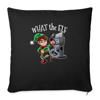 L’elfe en colère à propos de Noël au gaz cher - Housse de coussin décorative 45 x 45 cm - noir - Devant