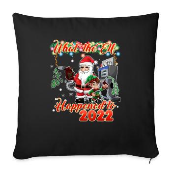 Funny Christmas 2022 - What the Elf Happened to 20 - Sofa pillowcase 17,3'' x 17,3'' (45 x 45 cm) - black - Front