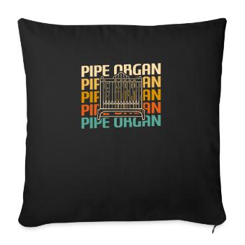 Retro Vintage Classic Pipe Organ Instrument Organi - Sofa pillowcase 17,3'' x 17,3'' (45 x 45 cm) - black - Front