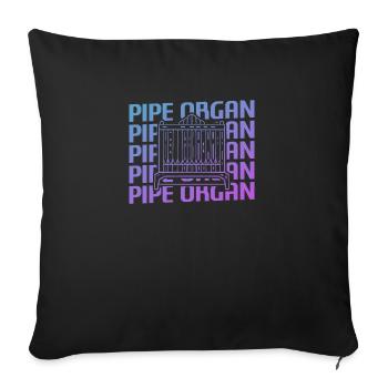 Retro Vintage Classic Pipe Organ Instrument Organi - Sofa pillowcase 17,3'' x 17,3'' (45 x 45 cm) - black - Front