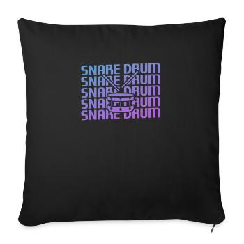Instrument de caisse claire classique rétro vintage - Housse de coussin décorative 45 x 45 cm - noir - Devant