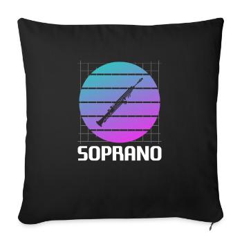 Retro Vintage Classic Soprano Instrument Guita - Sofa pillowcase 17,3'' x 17,3'' (45 x 45 cm) - black - Front