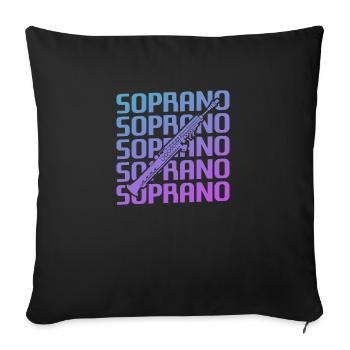 Retro Vintage Classic Soprano Instrument Guita - Sofa pillowcase 17,3'' x 17,3'' (45 x 45 cm) - black - Front