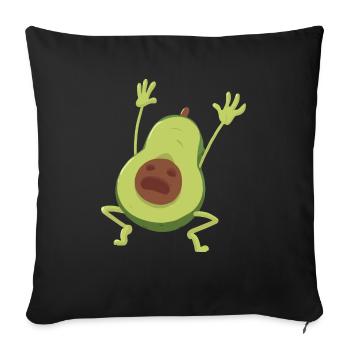 Screaming Avocado - Sofa pillowcase 17,3'' x 17,3'' (45 x 45 cm) - black - Front