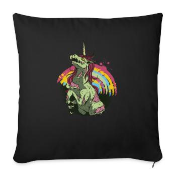 Zombie Unicorn Halloween Costume Zombie Unicorn - Sofa pillowcase 17,3'' x 17,3'' (45 x 45 cm) - black - Front