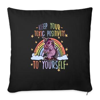 Unicorn Zombie Toxic Positivity Misanthropes - Sofa pillowcase 17,3'' x 17,3'' (45 x 45 cm) - black - Front