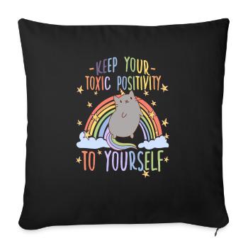 Cynical Anti Rainbow Motif Cat Owner - Sofa pillowcase 17,3'' x 17,3'' (45 x 45 cm) - black - Front