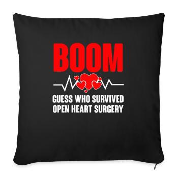 Open Heart Surgery Gift - Sofa pillowcase 17,3'' x 17,3'' (45 x 45 cm) - black - Front
