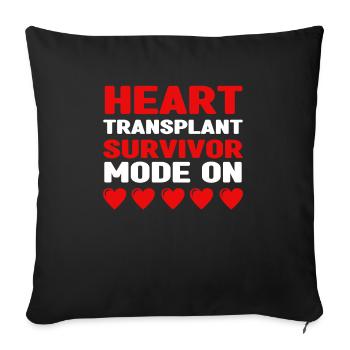 Open Heart Surgery Gift - Sofa pillowcase 17,3'' x 17,3'' (45 x 45 cm) - black - Front