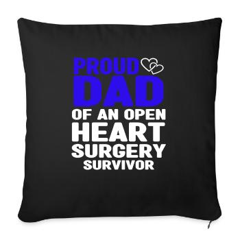 Open Heart Surgery Gift - Sofa pillowcase 17,3'' x 17,3'' (45 x 45 cm) - black - Front