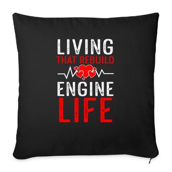 Open Heart Surgery Gift - Sofa pillowcase 17,3'' x 17,3'' (45 x 45 cm) - black - Front