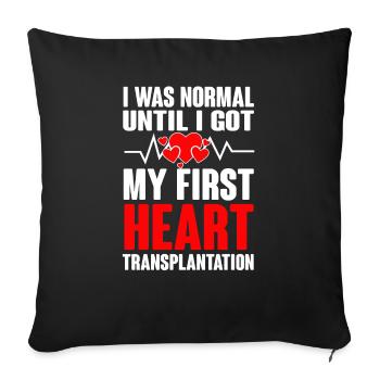 Open Heart Surgery Gift - Sofa pillowcase 17,3'' x 17,3'' (45 x 45 cm) - black - Front