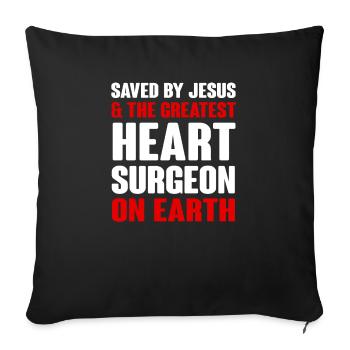 Open Heart Surgery Gift - Sofa pillowcase 17,3'' x 17,3'' (45 x 45 cm) - black - Front