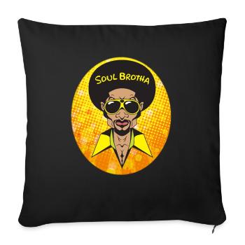 | de vêtements Funk Costume vintage des années 70 pour la musique soul - Housse de coussin décorative 45 x 45 cm - noir - Devant