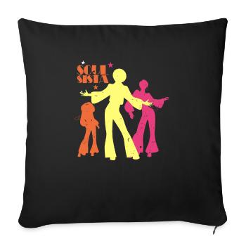 | de vêtements Funk Costume vintage des années 70 pour la musique soul - Housse de coussin décorative 45 x 45 cm - noir - Devant