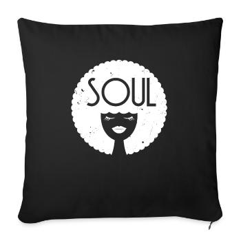 | de vêtements Funk Costume vintage des années 70 pour la musique soul - Housse de coussin décorative 45 x 45 cm - noir - Devant