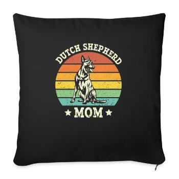 Holländischer Schäferhund Dutch Shepherd - Sofakissenbezug 45 x 45 cm - Schwarz - Vorne