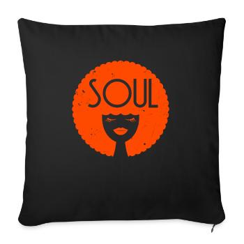 | de vêtements Funk Costume vintage des années 70 pour la musique soul - Housse de coussin décorative 45 x 45 cm - noir - Devant