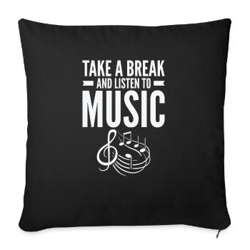 Serenity Music Lover Relaxing Break Inspirational - Sofa pillowcase 17,3'' x 17,3'' (45 x 45 cm) - black - Front
