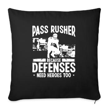 Pass Rusher Defense Player D-Line Run Edge Rusher - Sofa pillowcase 17,3'' x 17,3'' (45 x 45 cm) - black - Front