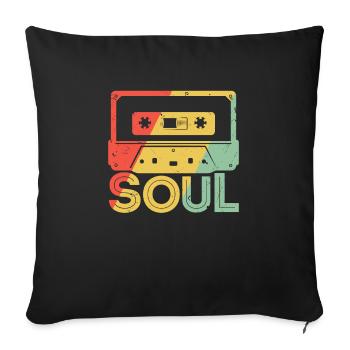 | de vêtements Funk Costume vintage des années 70 pour la musique soul - Housse de coussin décorative 45 x 45 cm - noir - Devant