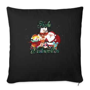 Frohe Weihnachten Weihnachtsmann Geschenk Design - Sofakissenbezug 45 x 45 cm - Schwarz - Vorne