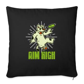 Aim High Retro Vintage Awesome Dog Training - Sofa pillowcase 17,3'' x 17,3'' (45 x 45 cm) - black - Front