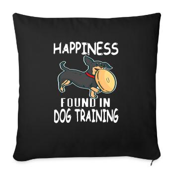 Happiness Found In Dog Training Cute Dog Lover - Sofa pillowcase 17,3'' x 17,3'' (45 x 45 cm) - black - Front