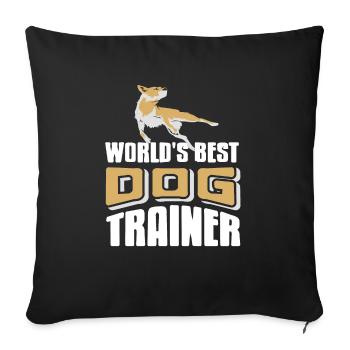 World's Best DOG Trainer Cool Retro Dog Training - Sofa pillowcase 17,3'' x 17,3'' (45 x 45 cm) - black - Front