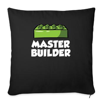 Children's building blocks bricks toys clamping blocks - Sofa pillowcase 17,3'' x 17,3'' (45 x 45 cm) - black - Front
