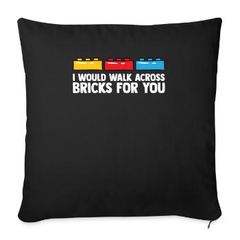 Clamping Bricks Blocks Building Blocks Kita Gift - Sofa pillowcase 17,3'' x 17,3'' (45 x 45 cm) - black - Front