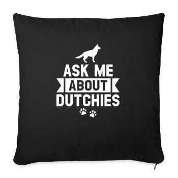 Holländischer Schäferhund Dutch Shepherd - Sofakissenbezug 45 x 45 cm - Schwarz - Vorne