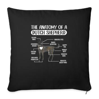 Holländischer Schäferhund Dutch Shepherd - Sofakissenbezug 45 x 45 cm - Schwarz - Vorne