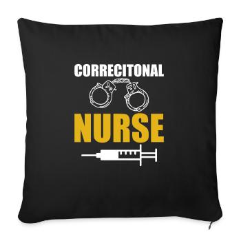 Infirmière correctionnelle infirmière de prison - Housse de coussin décorative 45 x 45 cm - noir - Devant