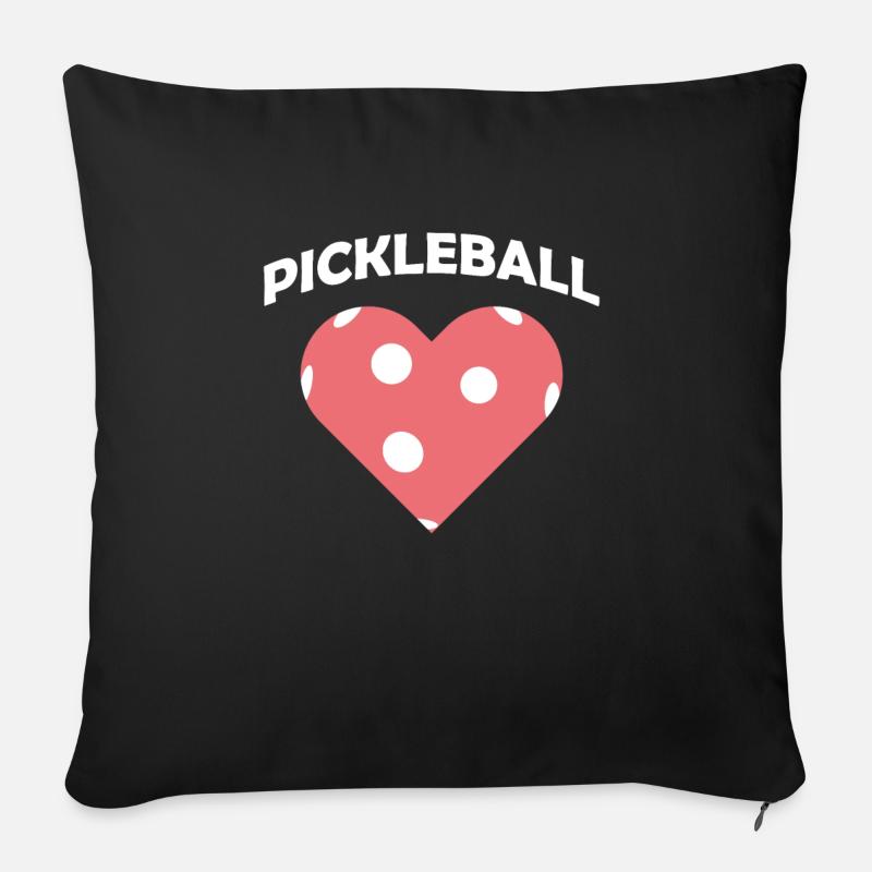 Pickleball Shirt Cadeau - Housse de coussin décorative 45 x 45 cm - noir