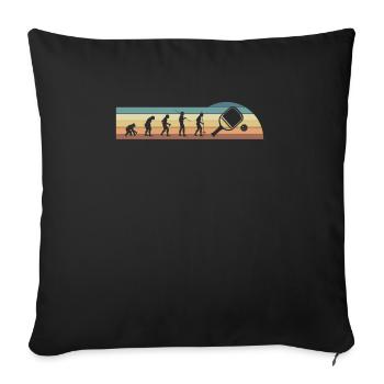 Vintage Retro Evolution Pickleball Shirt - Sofa pillowcase 17,3'' x 17,3'' (45 x 45 cm) - black - Front