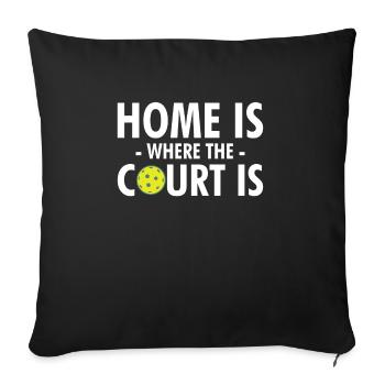 La maison est l’endroit où le terrain est pickleball - Housse de coussin décorative 45 x 45 cm - noir - Devant