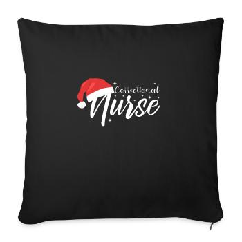 Cadeau d’infirmière correctionnelle de Noël - Housse de coussin décorative 45 x 45 cm - noir - Devant
