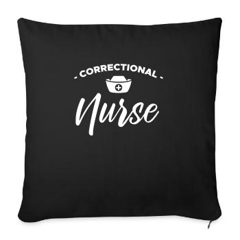 Infirmière correctionnelle infirmière de prison - Housse de coussin décorative 45 x 45 cm - noir - Devant