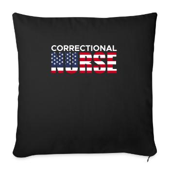 Correctional Nurse USA Flag America Flag - Sofa pillowcase 17,3'' x 17,3'' (45 x 45 cm) - black - Front