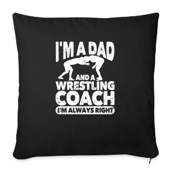 I'm a father and a wrestling coach Lustig - Sofa pillowcase 17,3'' x 17,3'' (45 x 45 cm) - black - Front