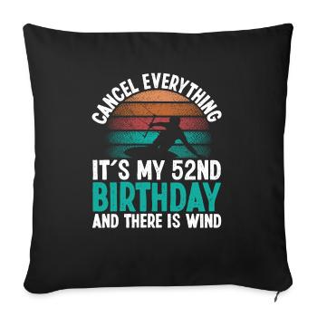 52 Year Old Kitesurfer Kiteboarding 52 Birthday - Sofakissenbezug 45 x 45 cm - Schwarz - Vorne