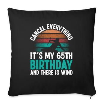 65 Year Old Kitesurfer Kiteboarding 65 Birthday - Sofakissenbezug 45 x 45 cm - Schwarz - Vorne