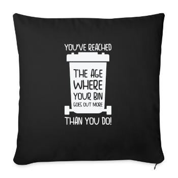 Adulting Humorous Pun Life Age Jokes - Sofa pillowcase 17,3'' x 17,3'' (45 x 45 cm) - black - Front