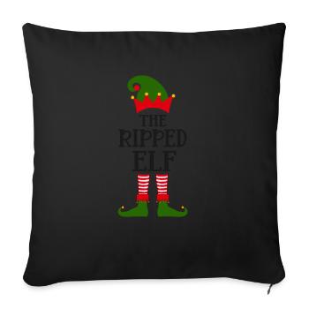 Noël moche Les onze dictons déchirés - Housse de coussin décorative 45 x 45 cm - noir - Devant